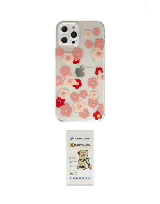 ieg™ iPhone 12 Pro Max Kılıf Eksen Asil Prime - Siyah Mat Seramik Nano Ekran Koruyucu