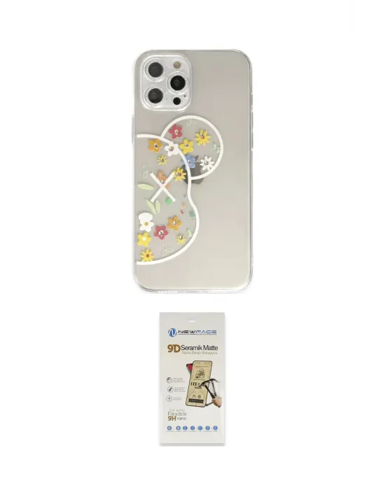 ieg™ iPhone 12 Pro Max Kılıf Eksen Asil Prime - Siyah Mat Seramik Nano Ekran Koruyucu