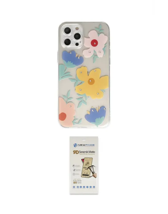 ieg™ iPhone 12 Pro Max Kılıf Eksen Asil Prime - Siyah Mat Seramik Nano Ekran Koruyucu
