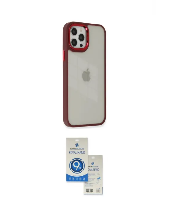 ieg™ iPhone 12 Pro Max Kılıf Eksen Doku Prime - Şeffaf Royal Nano Ekran Koruyucu