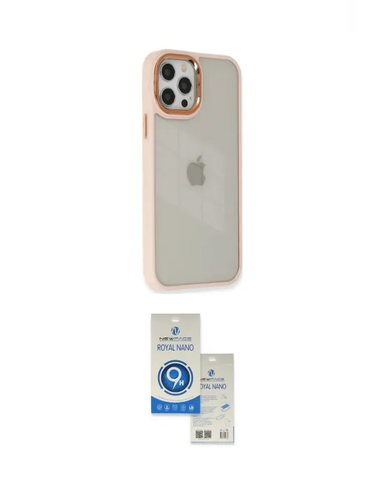 ieg™ iPhone 12 Pro Max Kılıf Eksen Doku Prime - Şeffaf Royal Nano Ekran Koruyucu