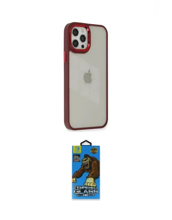 ieg™ iPhone 12 Pro Max Kılıf Eksen Doku Prime - Siyah 18D Cam Ekran Koruyucu