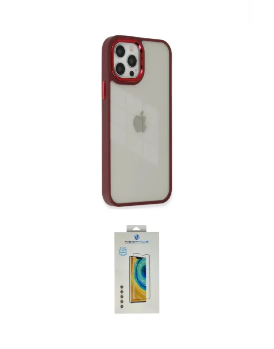ieg™ iPhone 12 Pro Max Kılıf Eksen Doku Prime - Siyah Polymer Nano Ekran Koruyucu
