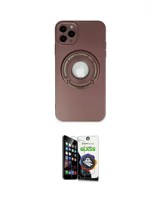 ieg™ iPhone 12 Pro Max Kılıf Eksen Klasik Prime - Şeffaf Temperli Cam Ekran Koruyucu