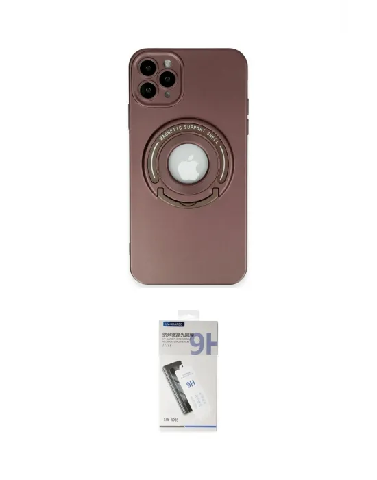 ieg™ iPhone 12 Pro Max Kılıf Eksen Klasik Prime - Şeffaf Uv Polymer Nano Ekran Koruyucu