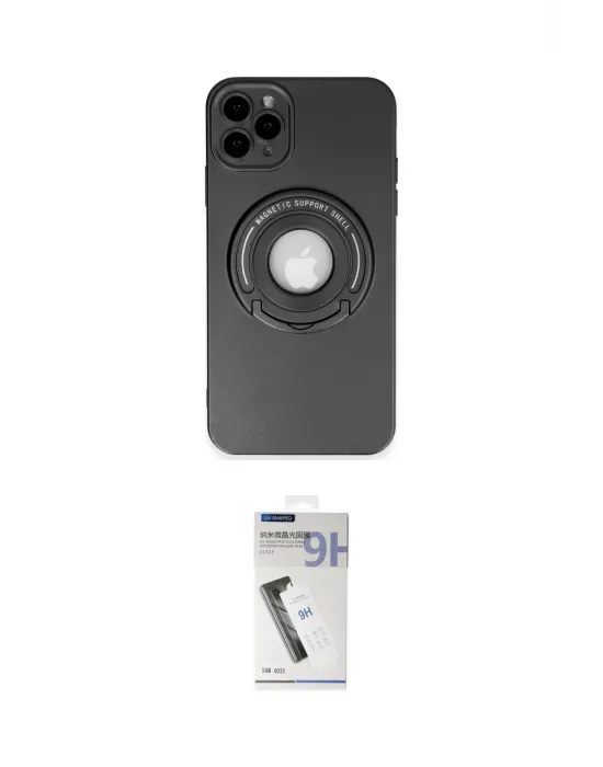 ieg™ iPhone 12 Pro Max Kılıf Eksen Klasik Prime - Şeffaf Uv Polymer Nano Ekran Koruyucu