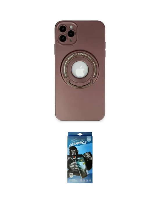 ieg™ iPhone 12 Pro Max Kılıf Eksen Klasik Prime - Siyah 34D Izgaralı Cam