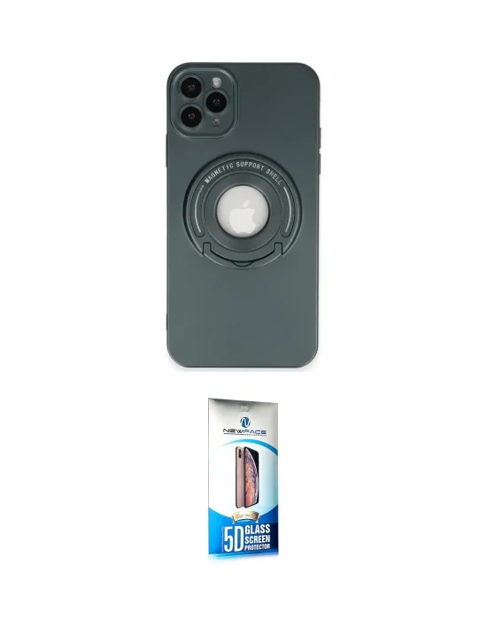 ieg™ iPhone 12 Pro Max Kılıf Eksen Klasik Prime - Siyah 5D Eko Cam Ekran Koruyucu