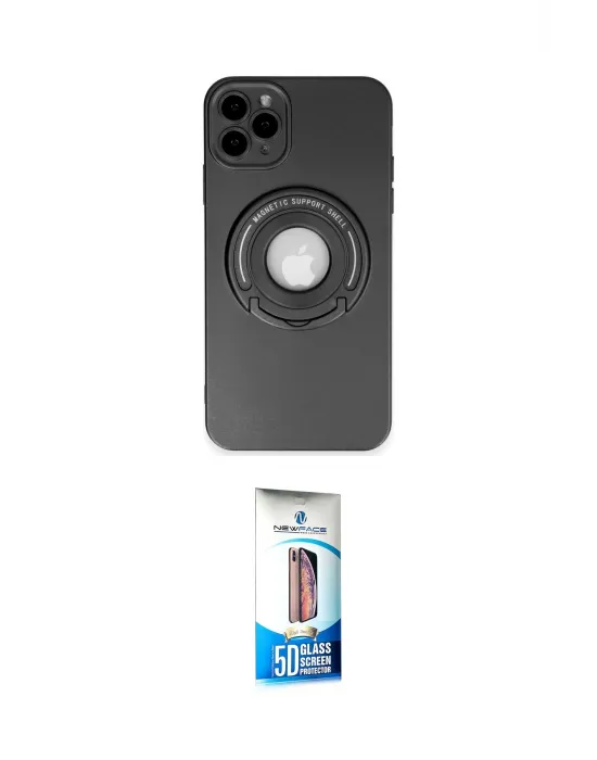 ieg™ iPhone 12 Pro Max Kılıf Eksen Klasik Prime - Siyah 5D Eko Cam Ekran Koruyucu