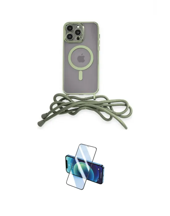 ieg™ iPhone 12 Pro Max Kılıf Eksen Özel Seri - Siyah 3D Antistatik Seramik Nano Ekran Koruyucu