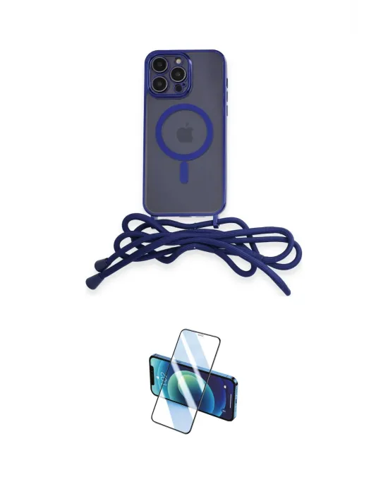 ieg™ iPhone 12 Pro Max Kılıf Eksen Özel Seri - Siyah 3D Antistatik Seramik Nano Ekran Koruyucu