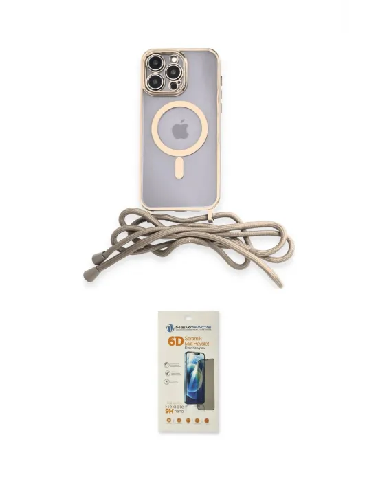 ieg™ iPhone 12 Pro Max Kılıf Eksen Özel Seri - Siyah 6D Mat Seramik Hayalet Nano Ekran Koruyucu