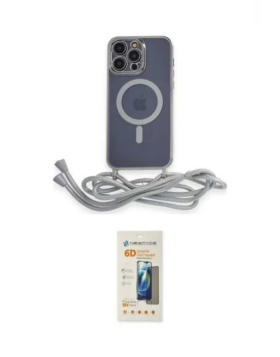 ieg™ iPhone 12 Pro Max Kılıf Eksen Özel Seri - Siyah 6D Mat Seramik Hayalet Nano Ekran Koruyucu