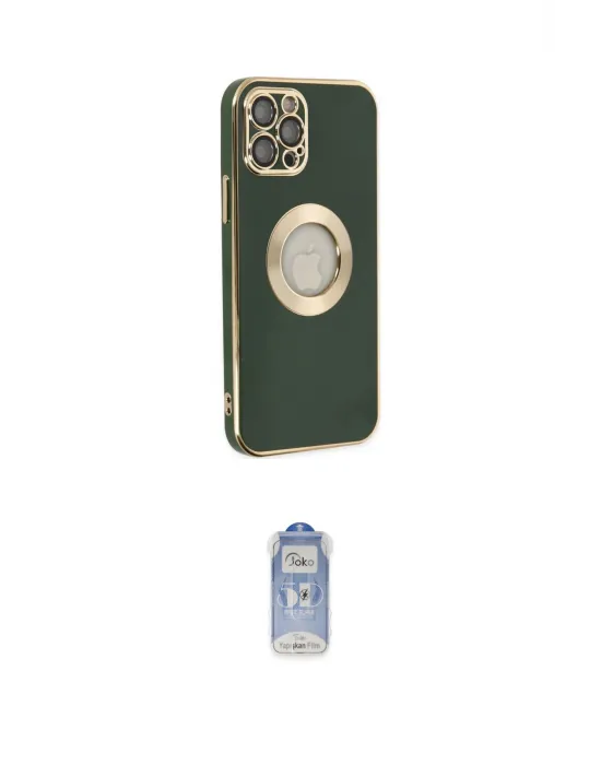 ieg™ iPhone 12 Pro Max Kılıf İz Form Serisi - Siyah Joko Magic 5D Cam