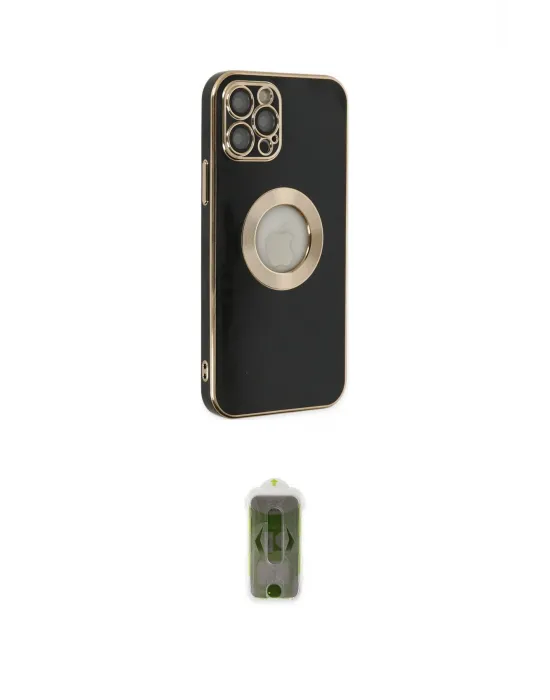ieg™ iPhone 12 Pro Max Kılıf İz Form Serisi - Siyah Joko Magic 5D Hayalet Cam