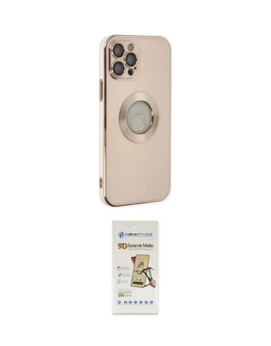 ieg™ iPhone 12 Pro Max Kılıf İz Form Serisi - Siyah Mat Seramik Nano Ekran Koruyucu