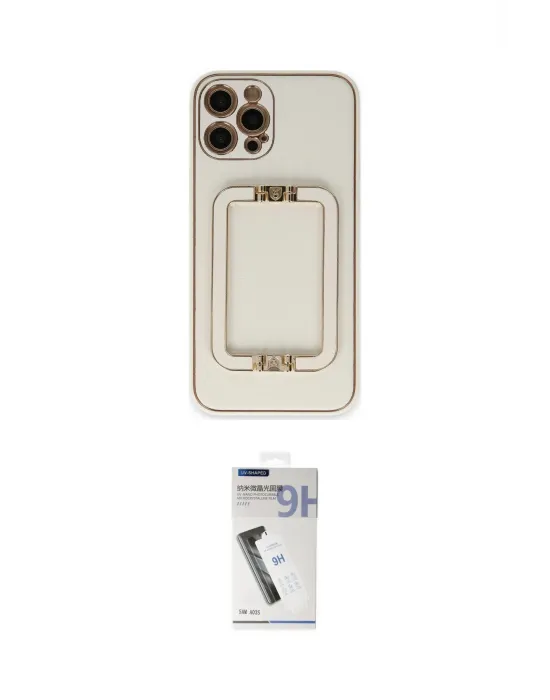 ieg™ iPhone 12 Pro Max Kılıf Kozmos Minimal Prime - Şeffaf Uv Polymer Nano Ekran Koruyucu