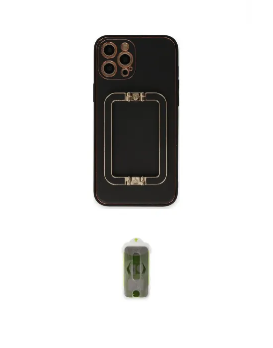 ieg™ iPhone 12 Pro Max Kılıf Kozmos Minimal Prime - Siyah Joko Magic 5D Hayalet Cam