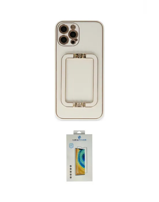 ieg™ iPhone 12 Pro Max Kılıf Kozmos Minimal Prime - Siyah Polymer Nano Ekran Koruyucu