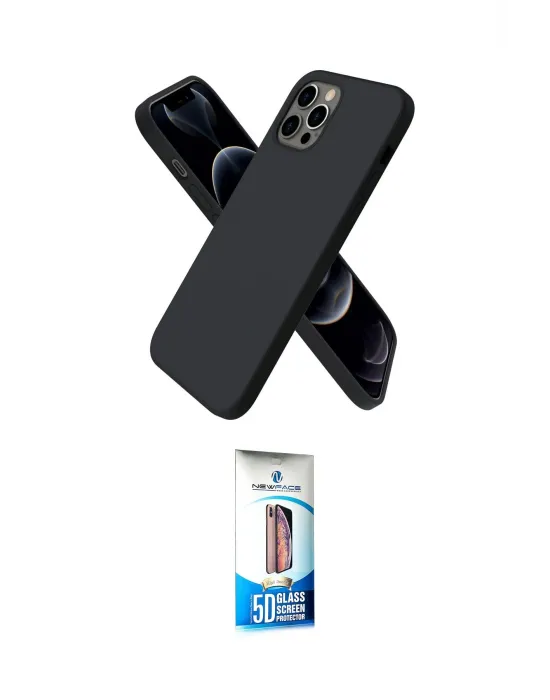 ieg™ iPhone 12 Pro Max Kılıf Kozmos Yansıma Özel Seri - Siyah 5D Eko Cam Ekran Koruyucu