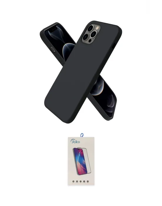 ieg™ iPhone 12 Pro Max Kılıf Kozmos Yansıma Özel Seri - Siyah Joko 5D Cam