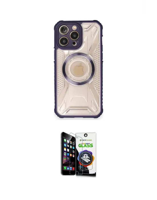 ieg™ iPhone 12 Pro Max Kılıf Kutup Modern - Şeffaf Temperli Cam Ekran Koruyucu