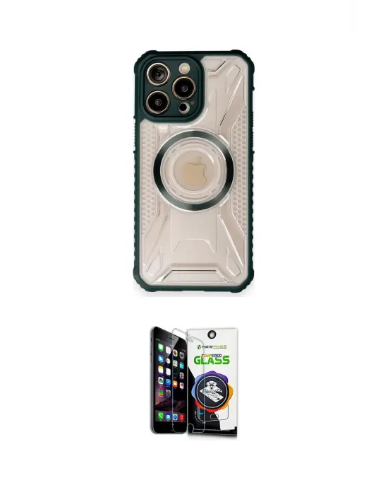 ieg™ iPhone 12 Pro Max Kılıf Kutup Modern - Şeffaf Temperli Cam Ekran Koruyucu