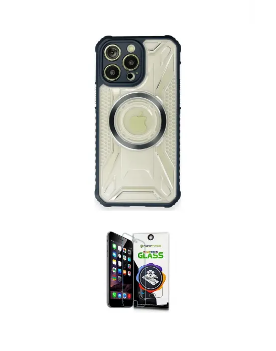 ieg™ iPhone 12 Pro Max Kılıf Kutup Modern - Şeffaf Temperli Cam Ekran Koruyucu