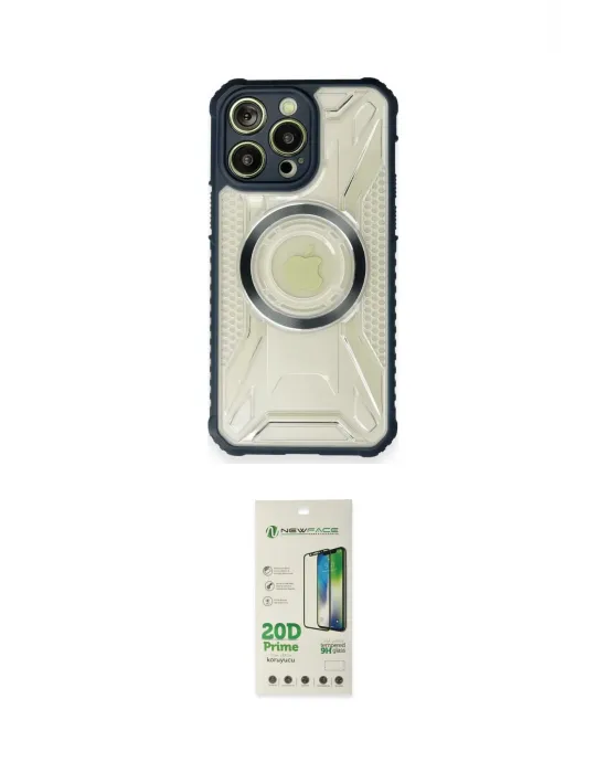 ieg™ iPhone 12 Pro Max Kılıf Kutup Modern - Siyah 20D Premium Cam Ekran Koruyucu