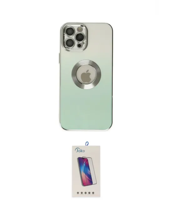 ieg™ iPhone 12 Pro Max Kılıf Kutup Yansıma Özel Seri - Siyah Joko 5D Cam