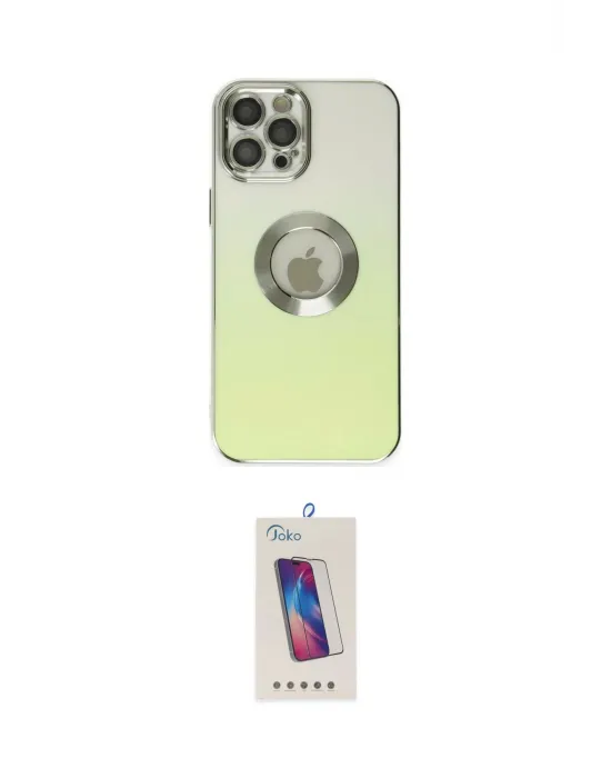 ieg™ iPhone 12 Pro Max Kılıf Kutup Yansıma Özel Seri - Siyah Joko 5D Cam