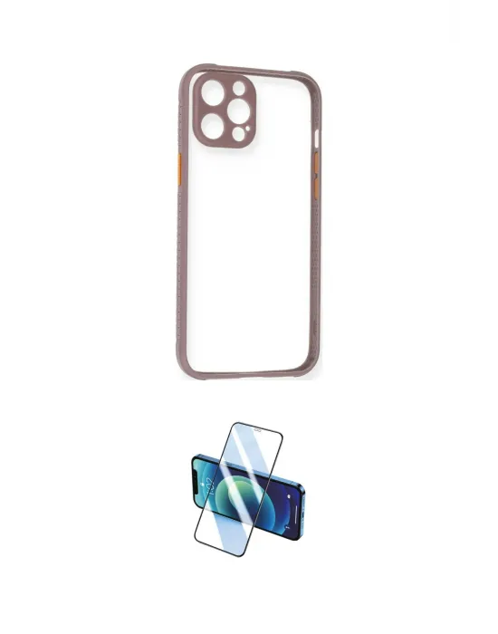 ieg™ iPhone 12 Pro Max Kılıf Nova Asil Özel Seri - Siyah 3D Antistatik Cam Ekran Koruyucu