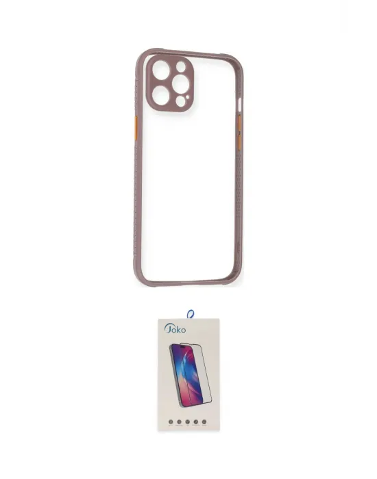 ieg™ iPhone 12 Pro Max Kılıf Nova Asil Özel Seri - Siyah Joko 5D Cam