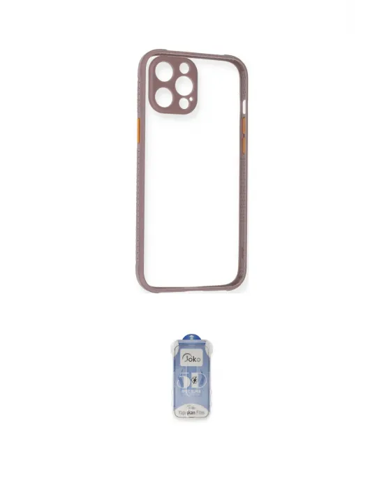 ieg™ iPhone 12 Pro Max Kılıf Nova Asil Özel Seri - Siyah Joko Magic 5D Cam