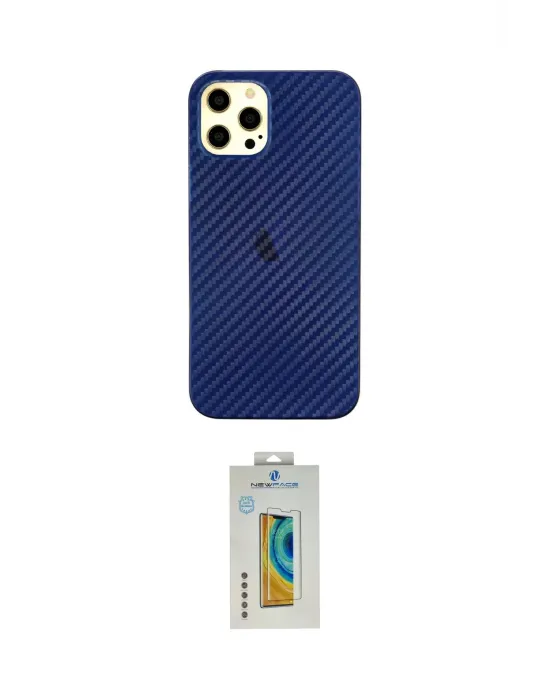 ieg™ iPhone 12 Pro Max Kılıf Nova Çizgi - Siyah Polymer Nano Ekran Koruyucu