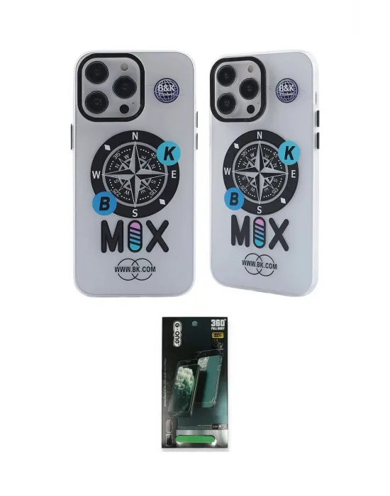 ieg™ iPhone 12 Pro Max Kılıf Nova Doku Koleksiyonu - Şeffaf 360 Full Body Arka Koruyucu