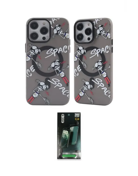 ieg™ iPhone 12 Pro Max Kılıf Nova Doku Koleksiyonu - Şeffaf 360 Full Body Arka Koruyucu