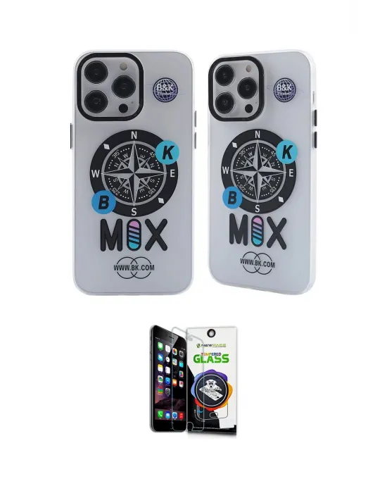 ieg™ iPhone 12 Pro Max Kılıf Nova Doku Koleksiyonu - Şeffaf Temperli Cam Ekran Koruyucu