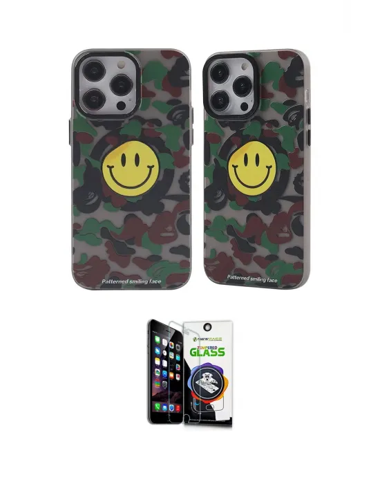 ieg™ iPhone 12 Pro Max Kılıf Nova Doku Koleksiyonu - Şeffaf Temperli Cam Ekran Koruyucu