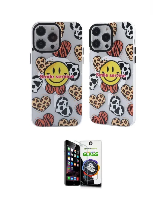 ieg™ iPhone 12 Pro Max Kılıf Nova Doku Koleksiyonu - Şeffaf Temperli Cam Ekran Koruyucu