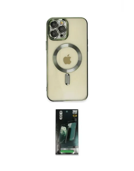 ieg™ iPhone 12 Pro Max Kılıf Nova Işık Özel Seri - Şeffaf 360 Full Body Arka Koruyucu