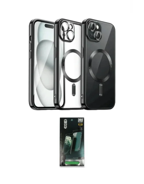 ieg™ iPhone 12 Pro Max Kılıf Nova Işık Özel Seri - Şeffaf 360 Full Body Arka Koruyucu