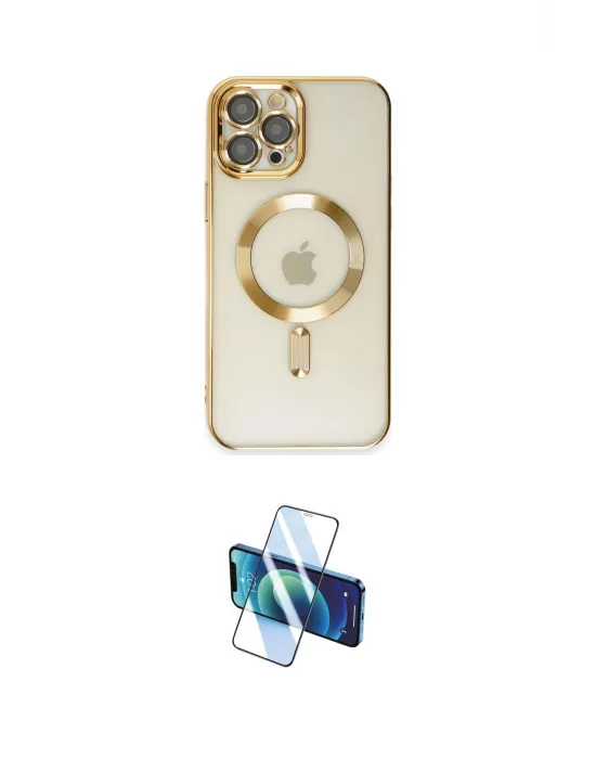 ieg™ iPhone 12 Pro Max Kılıf Nova Işık Özel Seri - Siyah 3D Antistatik Cam Ekran Koruyucu