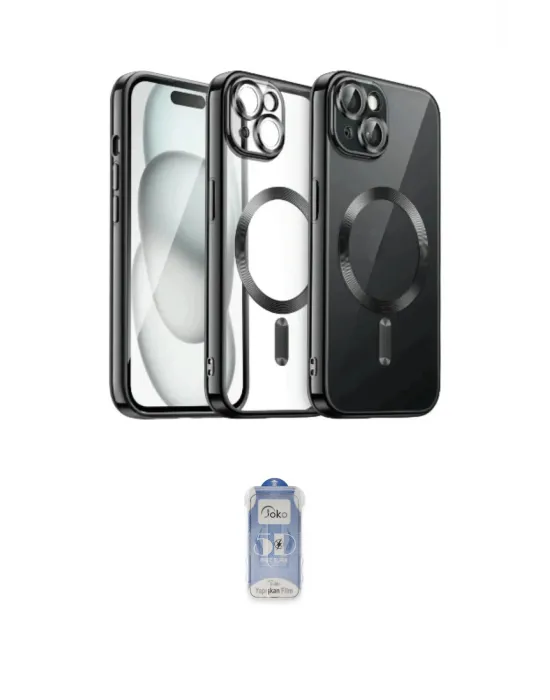 ieg™ iPhone 12 Pro Max Kılıf Nova Işık Özel Seri - Siyah Joko Magic 5D Cam