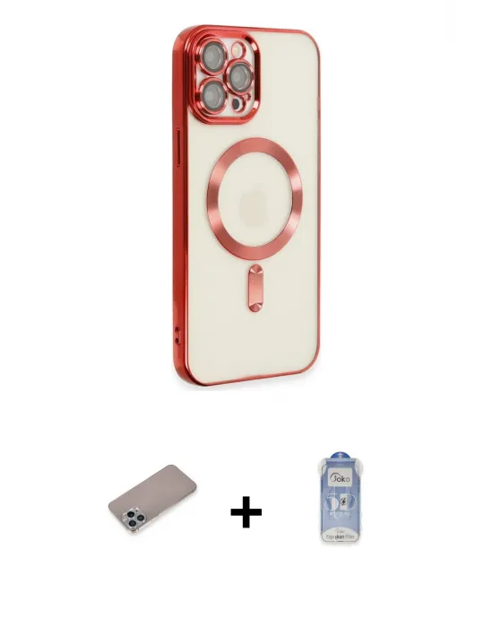 ieg™ iPhone 12 Pro Max Kılıf Nova Işık Özel Seri - Siyah Joko Magic 5D Cam + Shine Kamera Lens Koruma Cam - SABE