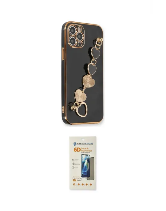 ieg™ iPhone 12 Pro Max Kılıf Nova Işık Prime - Siyah 6D Mat Seramik Hayalet Nano Ekran Koruyucu