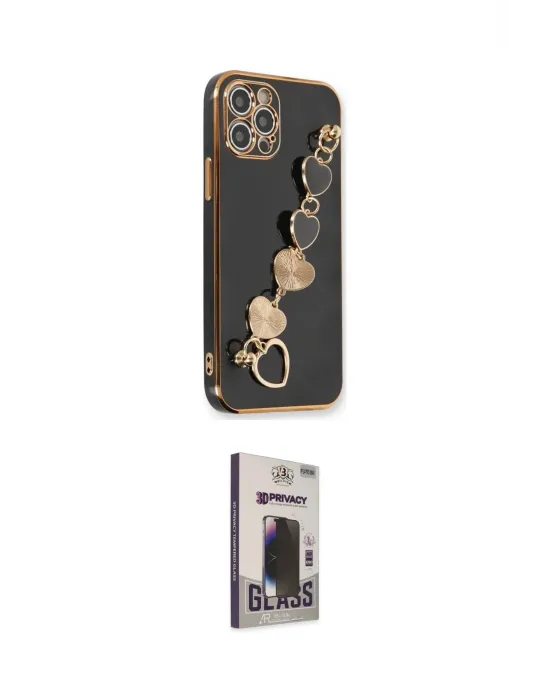 ieg™ iPhone 12 Pro Max Kılıf Nova Işık Prime - Siyah Bilvis Hayalet Cam Ekran Koruyucu