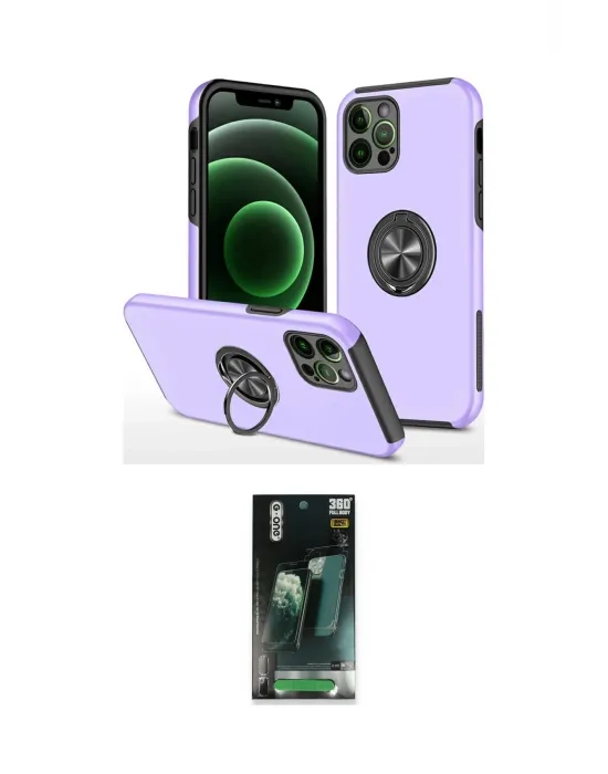 ieg™ iPhone 12 Pro Max Kılıf Odak Form Prime - Siyah 360 Mat Full Body Arka Koruyucu