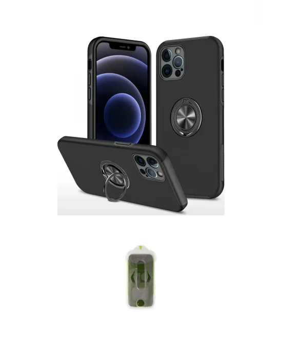 ieg™ iPhone 12 Pro Max Kılıf Odak Form Prime - Siyah Joko Magic 5D Hayalet Cam