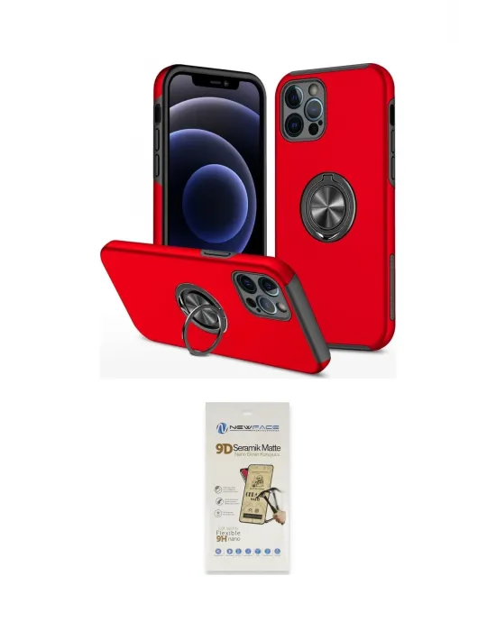 ieg™ iPhone 12 Pro Max Kılıf Odak Form Prime - Siyah Mat Seramik Nano Ekran Koruyucu